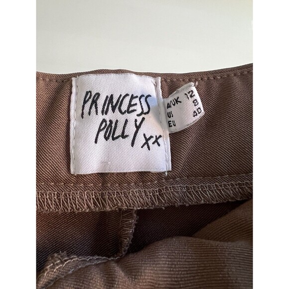 Tailored Wide Leg Brown Pants Pleated Front Archer Pants High Waist Size 8 - Picture 5 of 6